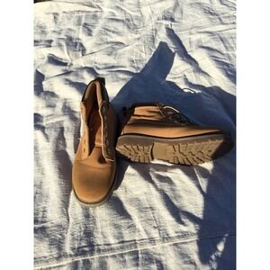 Eddie Bauer Kids Boots Youth Size 2 Tan Outdoor Boys Shoes Hiking Vegan Leather